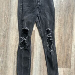 Hollister Black Skinny Distressed Jeans